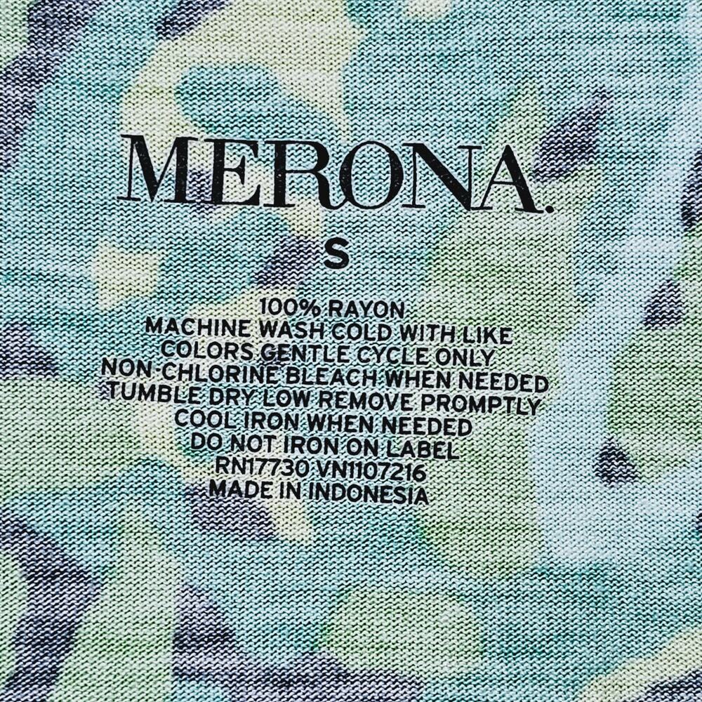Merona Button-Up Tank Top Women's Size S Soft Rayon Green Paisley Casual Boho - Picture 5 of 6